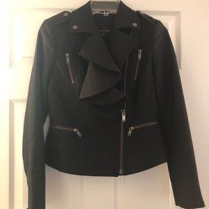 Black + silver banana republic moto jacket size 0